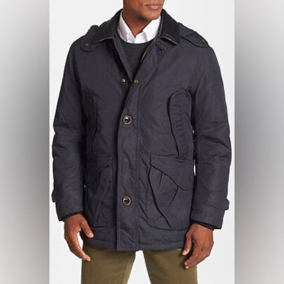 Rainforest Mens Parka Thermoluxe Filled Coat Jacket Leather Trim Heavyweight L - Picture 1 of 13